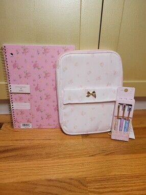 NWT Limited Edition LoveShackFancy x Yoobi Pink Floral Coquette School 3 Pc Set